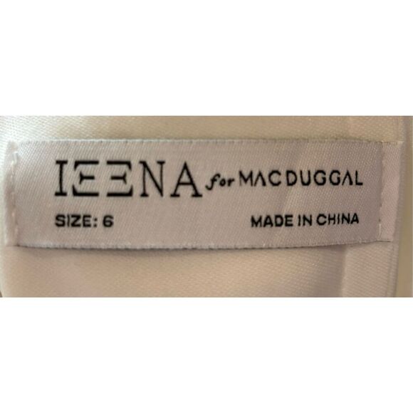 Ieena for Mac Duggal FOLDOVER LONG SLEEVE JEWELED MIDI DRESS NWOT Size 6 - Picture 7 of 7